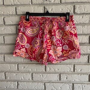 Vera Bradley Shorts Women's M Paisley Drawstring Casual Longe Lightweight